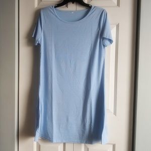 Baby Blue Casual Summer T-Shirt Dress